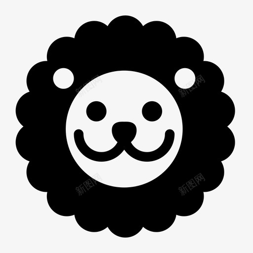 狮子笑脸头图标svg_新图网 https://ixintu.com 动物 卡通 可爱 头 狮子 狮子微笑 笑脸 脸 表情
