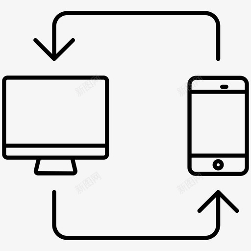 设备同步线路图标iiisvg_新图网 https://ixintu.com 线路图标iii 设备同步