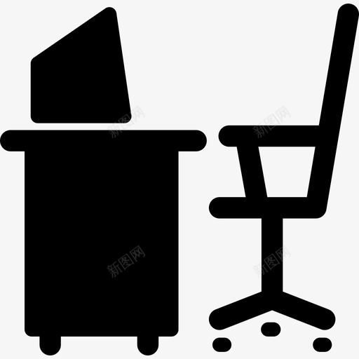 工作站工作角落座位图标svg_新图网 https://ixintu.com 办公室 办公桌 工人 工作站 工作角落 座位 椅子 电脑