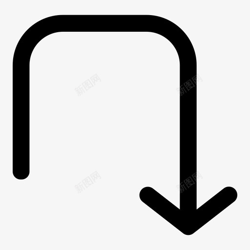 箭头返回路径图标svg_新图网 https://ixintu.com 下降 向下 地面 方向 箭头 路径 路线 返回