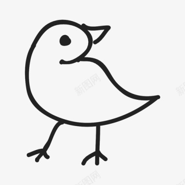 鸟动物涂鸦图标图标