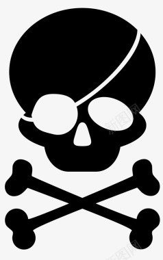海盗头骨骨头骷髅图标图标