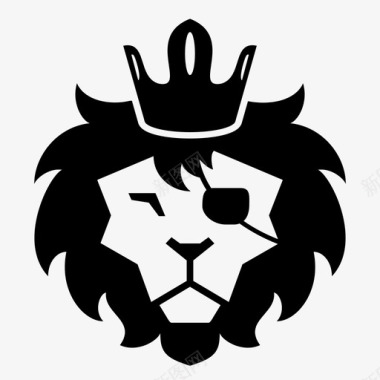 狮子动物王冠图标图标