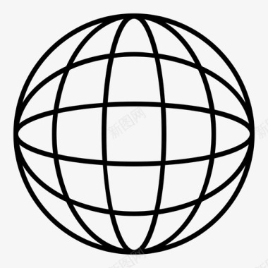全球球体互联网图标图标
