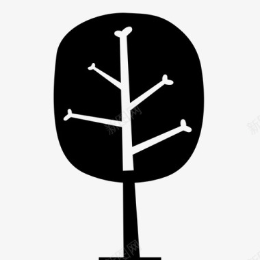 骨头树黑色树枝图标图标