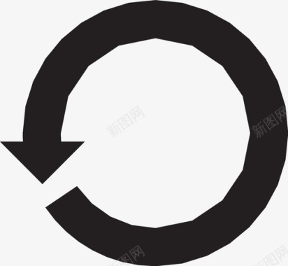 圆形逆时针旋转箭头图标图标