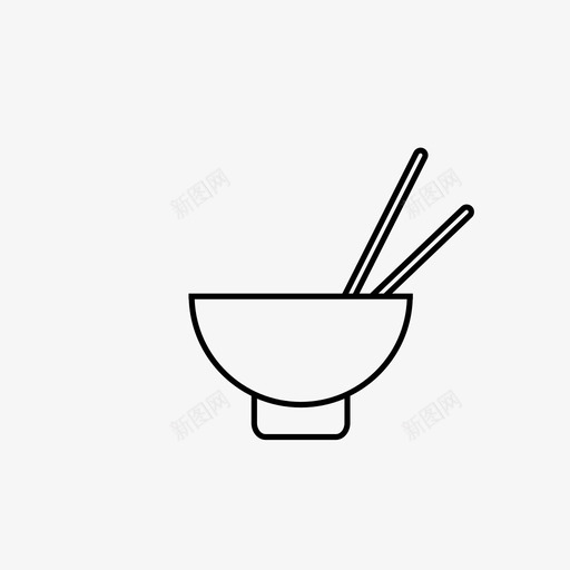 碗米饭面条图标svg_新图网 https://ixintu.com 亚洲食品 吃 晚餐 用餐 碗 筷子 米饭 面条 食物 餐具