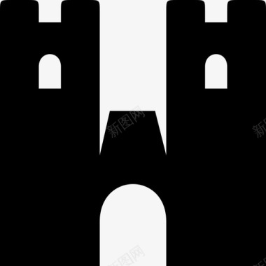 城堡塔城堡堡垒图标图标