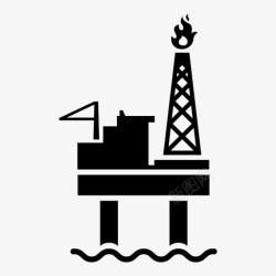 石油平台石油平台深海钻探化石燃料图标高清图片