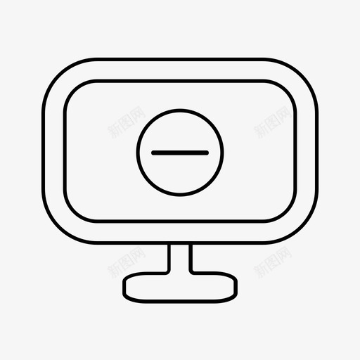 监视器工作监视图标svg_新图网 https://ixintu.com 删除 因特网 工作 技术 显示 监视 监视器 程序 简单 负片