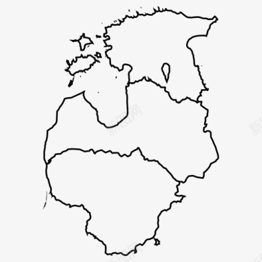 波罗的海国家地图爱沙尼亚地理图标图标