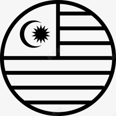 马来西亚国旗套装抹布图标图标