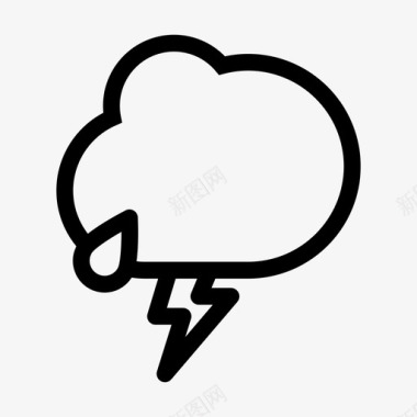 风暴云天气预报雷电图标图标