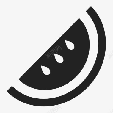 西瓜素食切片图标图标
