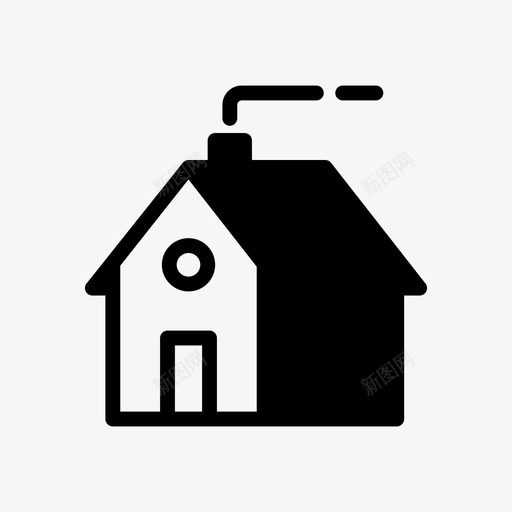 房子建筑物小屋图标svg_新图网 https://ixintu.com 住所 各种各样的东西 地方 家 小屋 建筑物 房子 烟囱 门面