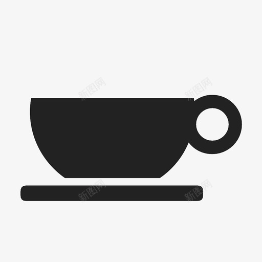 餐盘上的茶杯图标svg_新图网 https://ixintu.com 餐盘上的茶杯