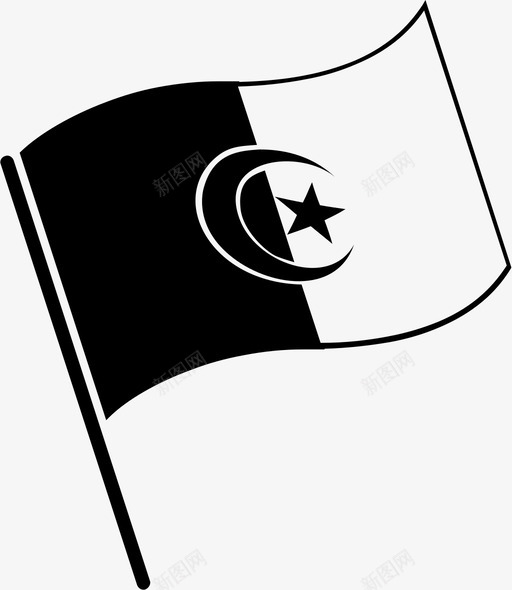 阿尔及利亚国旗象征国家象征图标svg_新图网 https://ixintu.com 国家国旗 国家象征 国籍 地点 象征 阿尔及利亚国旗 非洲国旗