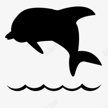 海豚跳跃哺乳动物图标图标