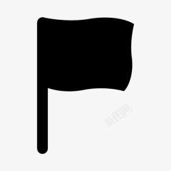 黑旗旗帜黑旗挥舞的旗帜图标高清图片