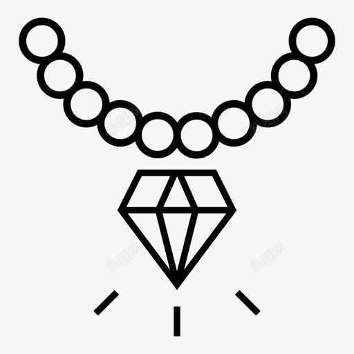 钻石项链珠宝奢华图标svg_新图网 https://ixintu.com 奢华 富有 珠宝 财富 配件 钻石 钻石项链 闪耀 风格