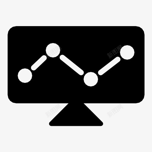 分析统计屏幕图标svg_新图网 https://ixintu.com 分析 图表 屏幕 报告 点 电视 线条 统计 连接