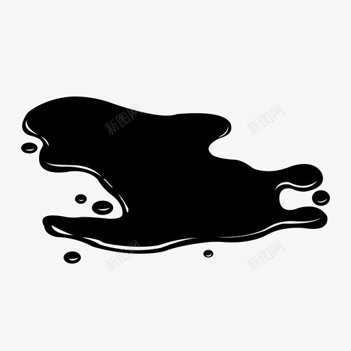 水坑水溢出图标svg_新图网 https://ixintu.com 倒 墨水 水 水坑 污迹 油 液体 混乱 溢出 黑色