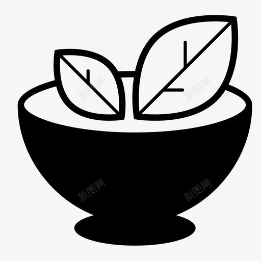 素食汤沙拉图标svg_新图网 https://ixintu.com 叶子 天然 杯子 植物 汤 沙拉 生物 素食