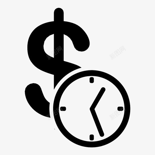 经常性付款货币定期图标svg_新图网 https://ixintu.com 定期 小时 度量 时间 时间表 租金 经常性付款 计时器 货币