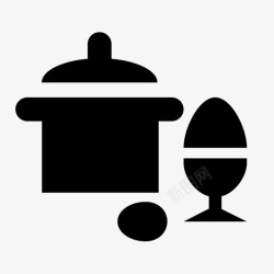 矢量煮鸡蛋夹采购产品厨房用具平底锅锅图标高清图片