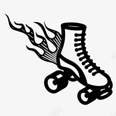 溜冰鞋运动溜冰图标图标