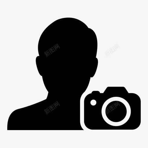摄影师剪影肖像图标svg_新图网 https://ixintu.com 人 剪影 帐户 摄影 摄影师 照相机 肖像 艺术家