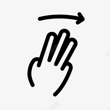 三个手指向右滑动触摸屏触摸手势图标图标
