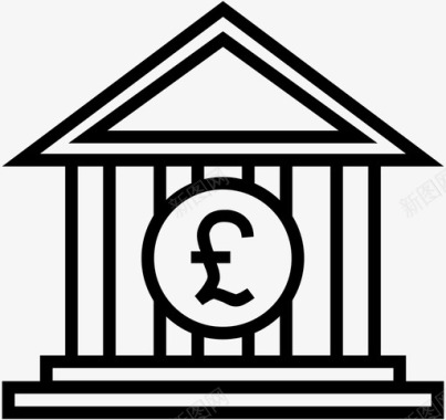 银行英镑货币图标图标