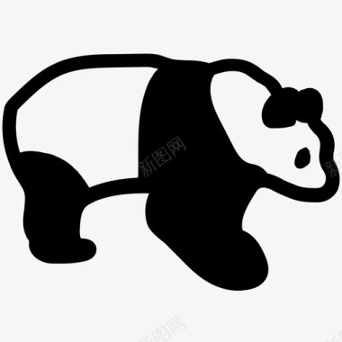熊猫动物立体图标图标