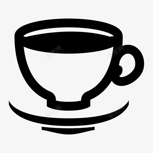 杯子盘子马克杯图标svg_新图网 https://ixintu.com 咖啡 咖啡因 把手 早餐 杯子 杯子和碟子 热的 盘子 饮料 马克杯
