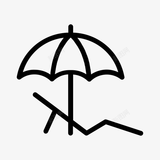伞旅行时间图标svg_新图网 https://ixintu.com 休息室 伞 假期 夏天 夏季图标 岛 旅行 时间 椅子 海 边