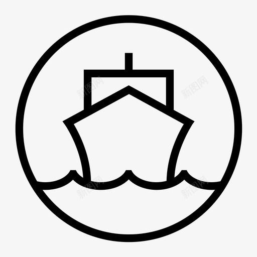 船巡航钓鱼图标svg_新图网 https://ixintu.com 保护图标 巡航 旅游 海洋 航运 船 钓鱼