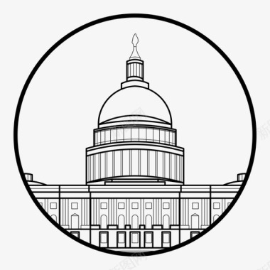 华盛顿特区建筑国会大厦图标图标
