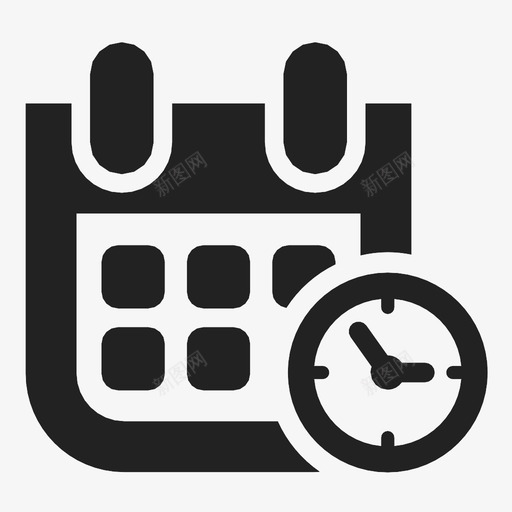 日历计时器日程表图标svg_新图网 https://ixintu.com 列表 日历 日期 日程表 时钟 模拟时钟 约会 计时器 闹钟