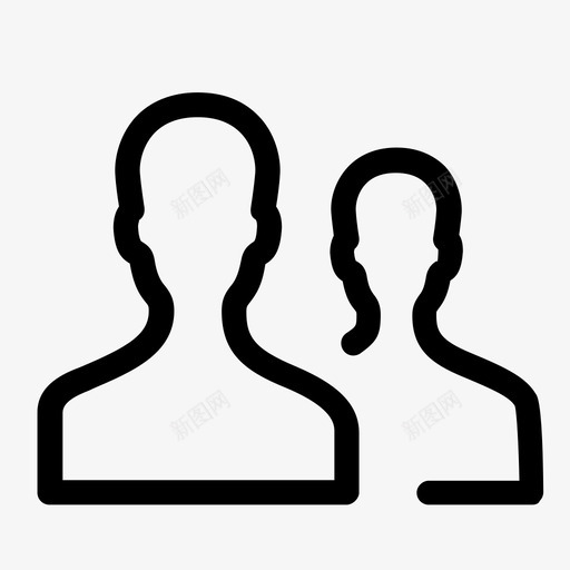 用户团队形状图标svg_新图网 https://ixintu.com 两个 人 伙伴 团队 头 形状 权限 用户