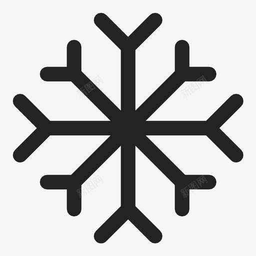 雪花白色天气预报图标svg_新图网 https://ixintu.com 下雪 假日 冰 冰冻 天气预报 独特 白色 雪花