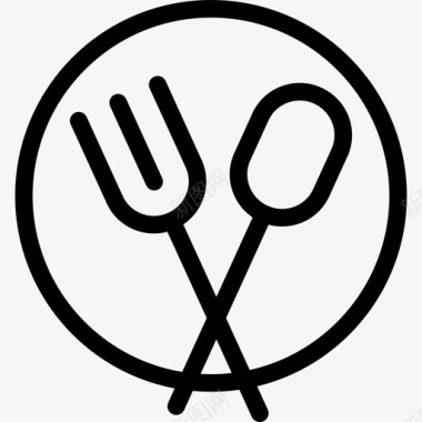 餐具桌子勺子和叉子图标图标