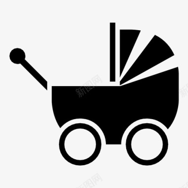 婴儿车儿童家庭图标图标