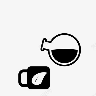 茶浸泡特色咖啡图标图标