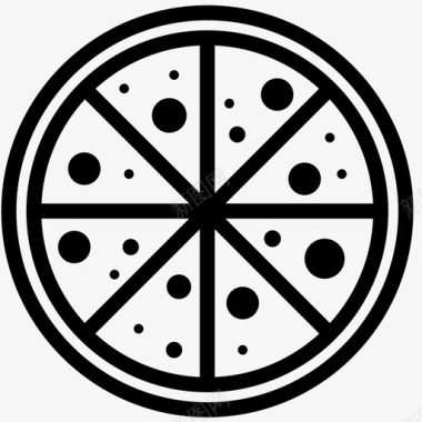 披萨切片圆形图标图标