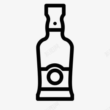 威士忌瓶伏特加龙舌兰酒图标图标