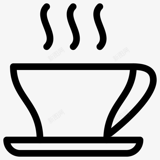 咖啡茶杯茶托图标svg_新图网 https://ixintu.com 咖啡 咖啡杯 杯子和碟子 茶托 茶杯 饮料 饮料-线路图标