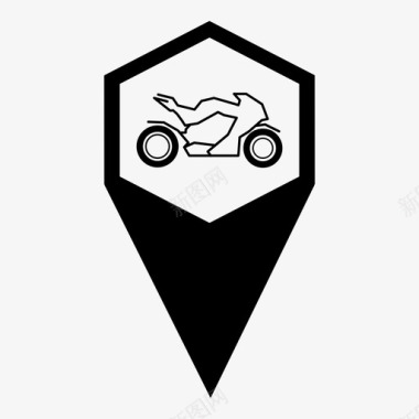 摩托车停车场导航定位图标图标