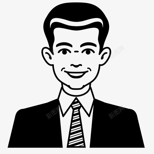 伙计微笑专业图标svg_新图网 https://ixintu.com 专业 人 伙计 先生们 化身 商人 微笑 脸 西装