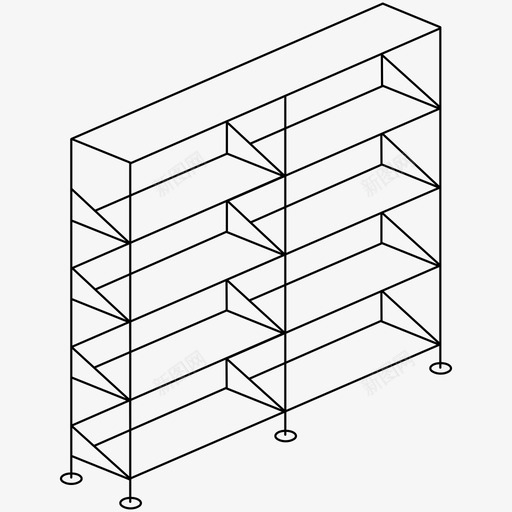 书架图书馆室内图标svg_新图网 https://ixintu.com 书架 储藏室 图书馆 室内 家具 框架 设施